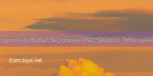 python中怎么打开文件_Python中打开文件的方式（With open）