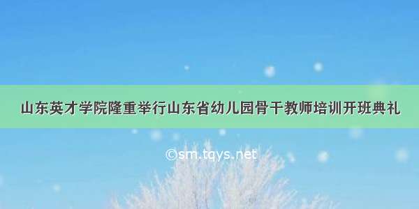 山东英才学院隆重举行山东省幼儿园骨干教师培训开班典礼