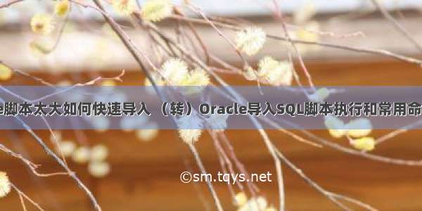 oracle脚本太大如何快速导入 （转）Oracle导入SQL脚本执行和常用命令大全