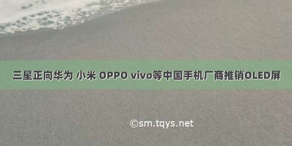 三星正向华为 小米 OPPO vivo等中国手机厂商推销OLED屏
