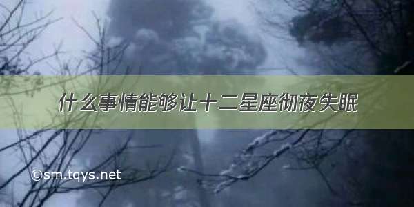 什么事情能够让十二星座彻夜失眠