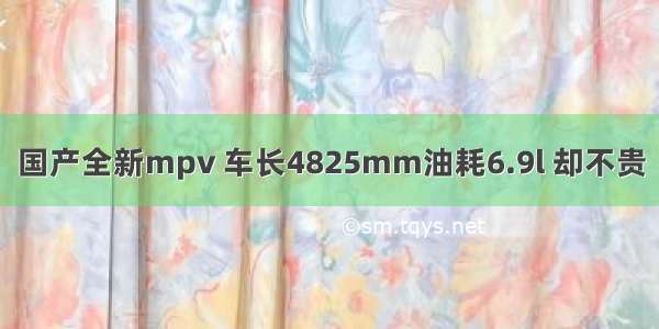 国产全新mpv 车长4825mm油耗6.9l 却不贵