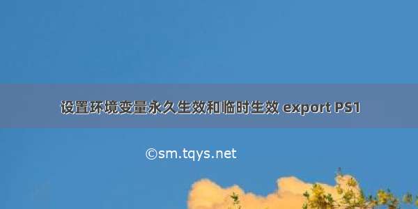 设置环境变量永久生效和临时生效 export PS1