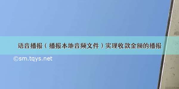 语音播报（播报本地音频文件）实现收款金额的播报