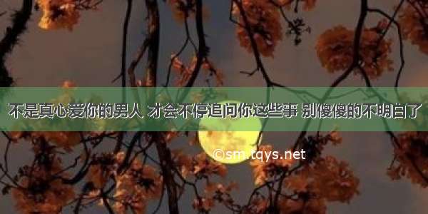 不是真心爱你的男人 才会不停追问你这些事 别傻傻的不明白了