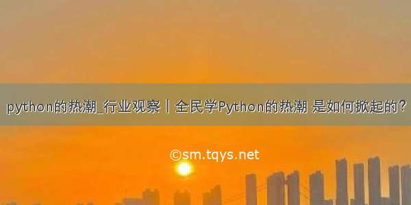 python的热潮_行业观察｜全民学Python的热潮 是如何掀起的？