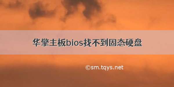 华擎主板bios找不到固态硬盘