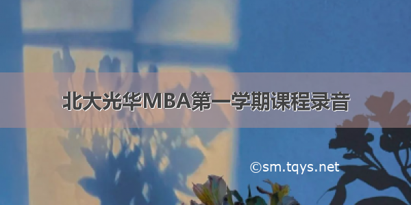 北大光华MBA第一学期课程录音