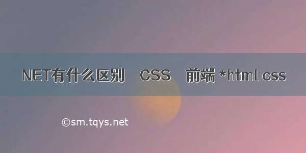 NET有什么区别 – CSS – 前端 *html css