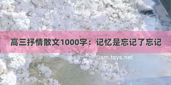 高三抒情散文1000字：记忆是忘记了忘记