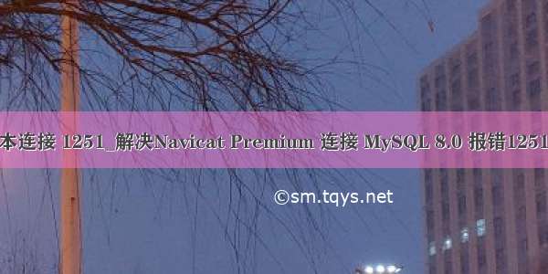 mysql80版本连接 1251_解决Navicat Premium 连接 MySQL 8.0 报错1251的问题分析