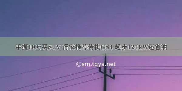 手握10万买SUV 行家推荐传祺GS4 起步124kW还省油