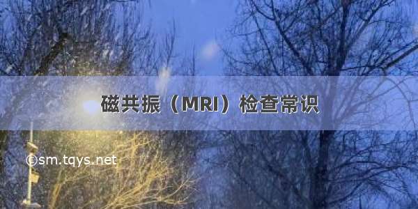 磁共振（MRI）检查常识