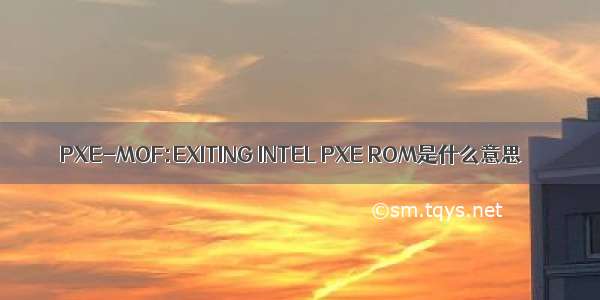 PXE-MOF:EXITING INTEL PXE ROM是什么意思