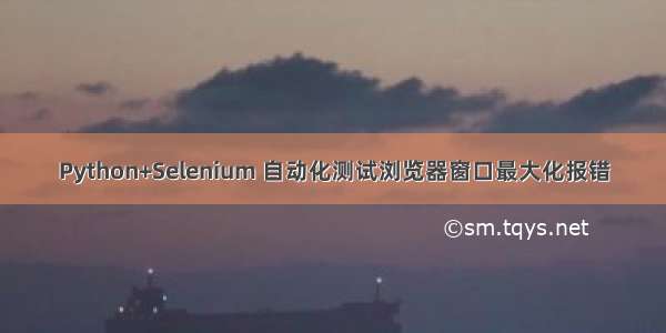 Python+Selenium 自动化测试浏览器窗口最大化报错