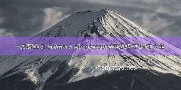 一次风压力 primary air pressure英语短句 例句大全