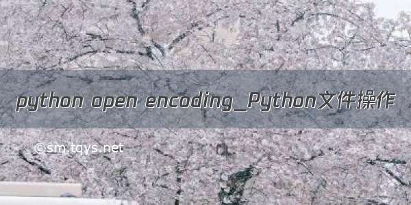 python open encoding_Python文件操作