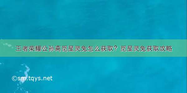 王者荣耀公孙离觅星灵兔怎么获取？觅星灵兔获取攻略