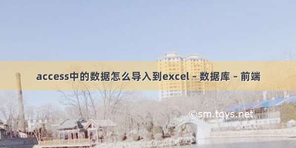 access中的数据怎么导入到excel – 数据库 – 前端