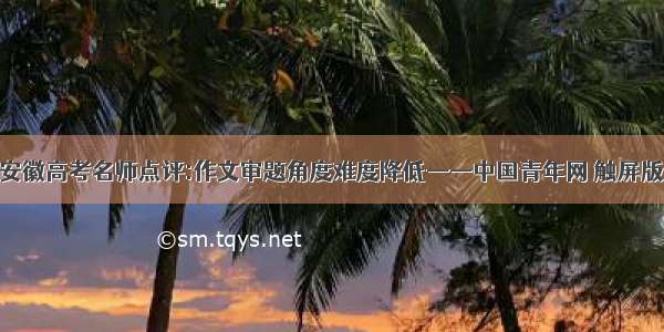 安徽高考名师点评:作文审题角度难度降低——中国青年网 触屏版