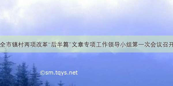 全市镇村两项改革“后半篇”文章专项工作领导小组第一次会议召开