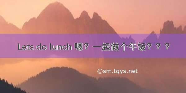 Lets do lunch 嗯？一起做个午饭？？？