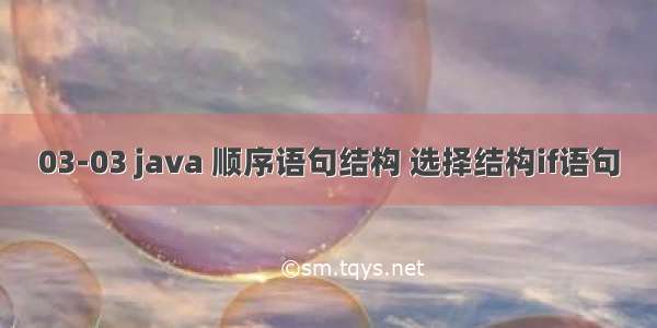 03-03 java 顺序语句结构 选择结构if语句