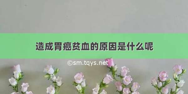 造成胃癌贫血的原因是什么呢