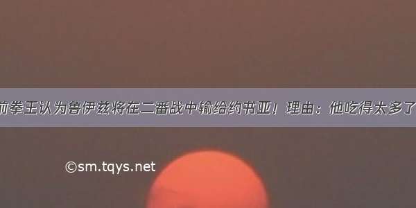 前拳王认为鲁伊兹将在二番战中输给约书亚！理由：他吃得太多了！