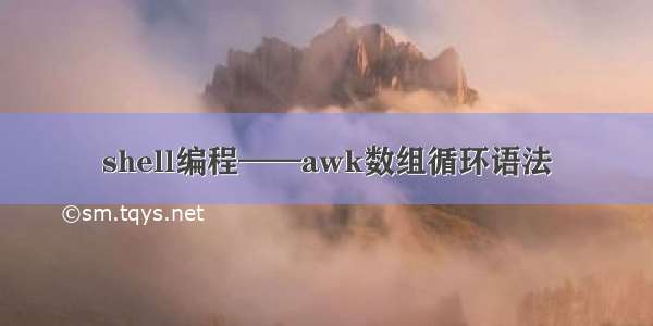 shell编程——awk数组循环语法