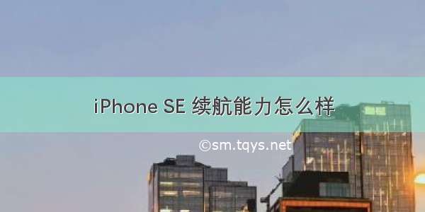 iPhone SE 续航能力怎么样