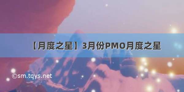 【月度之星】3月份PMO月度之星