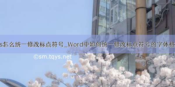 wps怎么统一修改标点符号_Word中如何统一修改标点符号的字体格式？