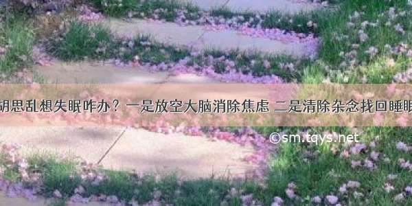 胡思乱想失眠咋办？一是放空大脑消除焦虑 二是清除杂念找回睡眠