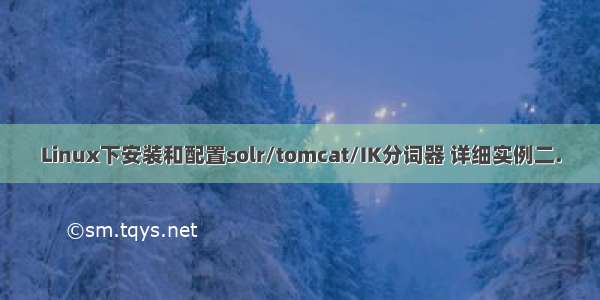 Linux下安装和配置solr/tomcat/IK分词器 详细实例二.