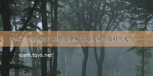 平陆：注意防范！短时强降水 雷暴大风等强对流天气……